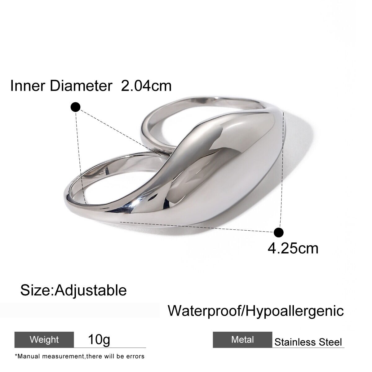 Classic Mixed Gold Color And Silver Colors Stainless Steel Waterproof&Anti-Tarnish Statement Rings 