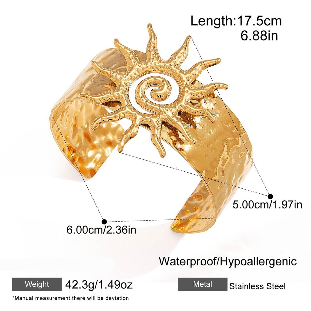 Modernes, Wasserfestes Und Anlaufgeschütztes Edelstahl-Armband Für Damen In Goldfarbe Von Modern Sun h5 Bild2