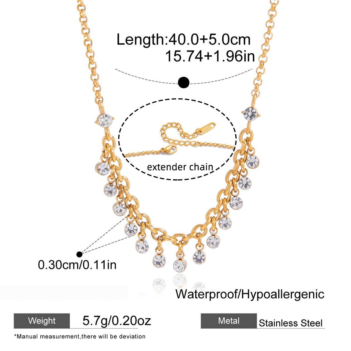 Lustrous Circle Stainless Steel Gold Color Waterproof&Anti-Tarnish Women's Pendant Necklaces Picture2