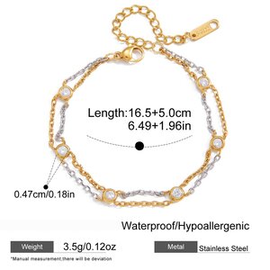 Minimalist Daily Heart Lines Stainless Steel Gold Color Waterproof&Anti-Tarnish Women's Chain Bracelets h5 Picture2