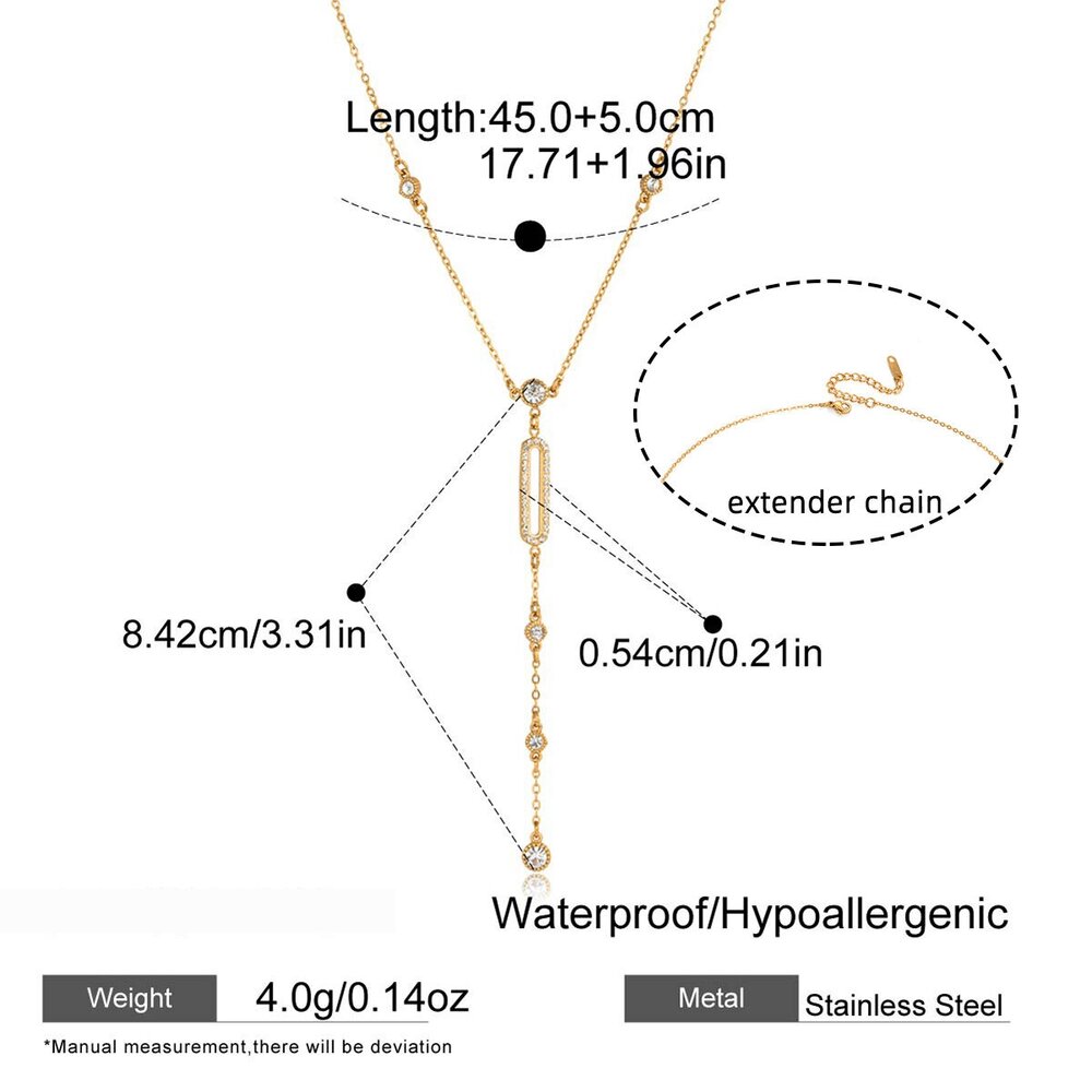 Geometric Lines Stainless Steel Waterproof&Anti-Tarnish Gold Color Women's Pendant Necklaces Picture2