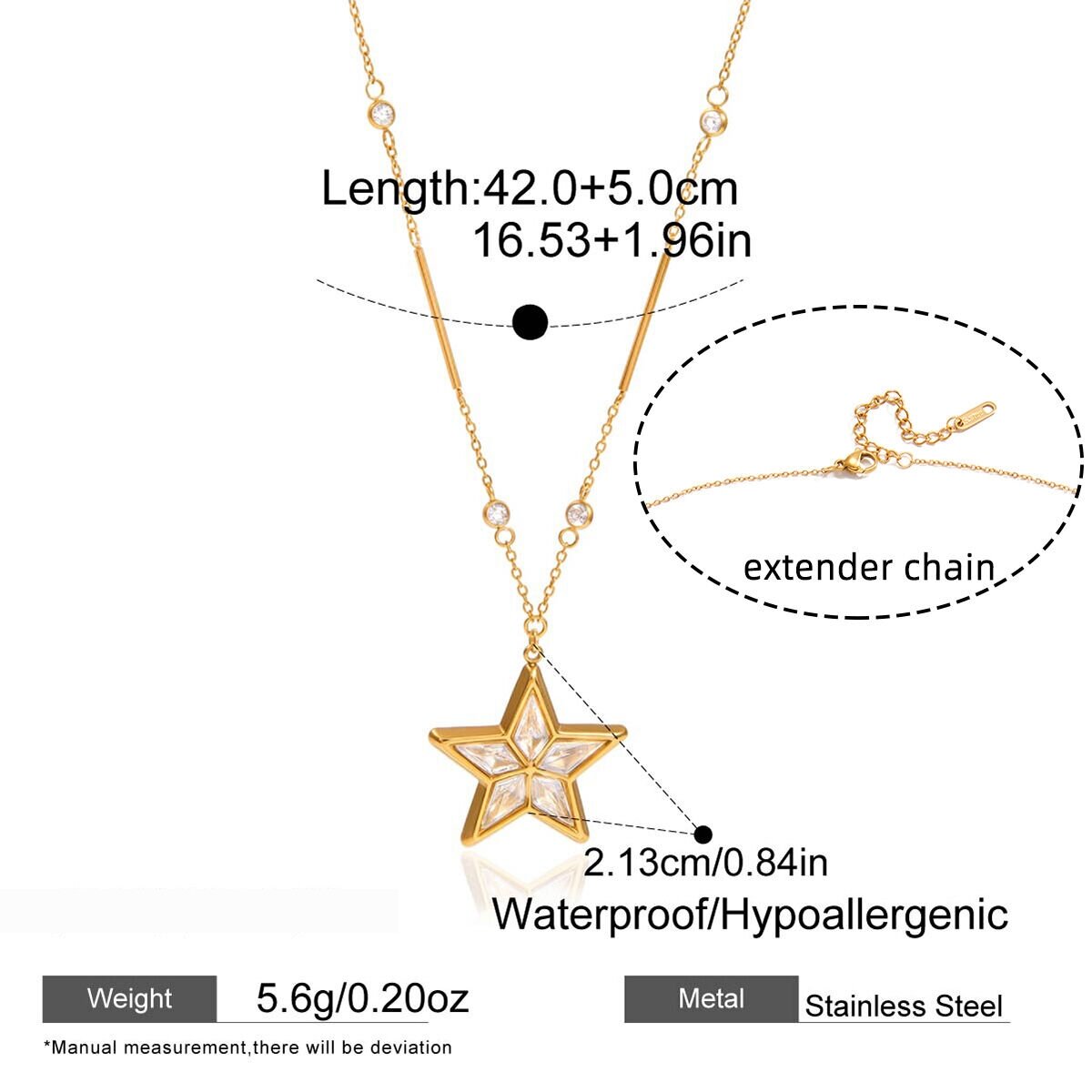 Brilliant Star Stainless Steel Waterproof&Anti-Tarnish Gold Color Women's Pendant Necklaces Picture2