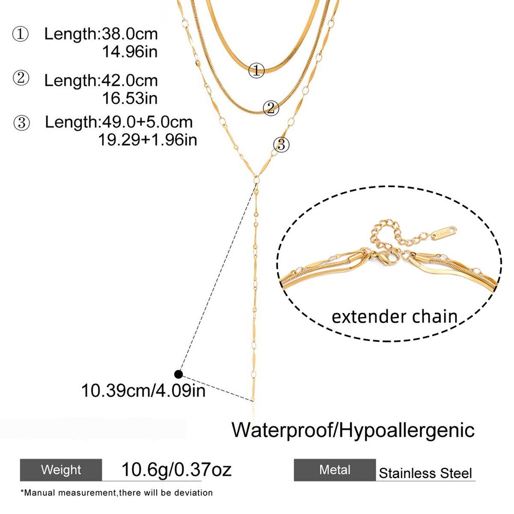 Minimalist Chain Stainless Steel Waterproof&Anti-Tarnish Gold Color Women's Layered Necklaces Picture2