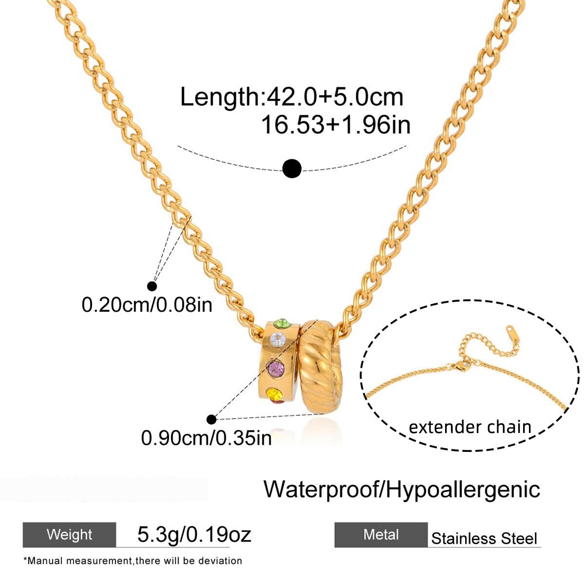 Understated Circle Stainless Steel Waterproof&Anti-Tarnish Gold Color Women's Pendant Necklaces Picture2