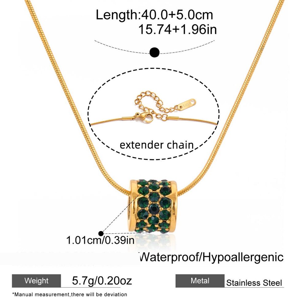 Sophisticated Round Stainless Steel Waterproof&Anti-Tarnish Gold Color Women's Pendant Necklaces