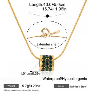 Sophisticated Round Stainless Steel Waterproof&Anti-Tarnish Gold Color Women's Pendant Necklaces h5