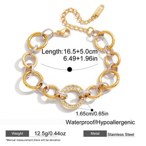 Subtiele, Gemengde Goud- En Zilverkleurige, Waterdichte En Aanslagbestendige Bedelarmbanden Voor Dames Van Roestvrij Staal. h5 Afbeelding2