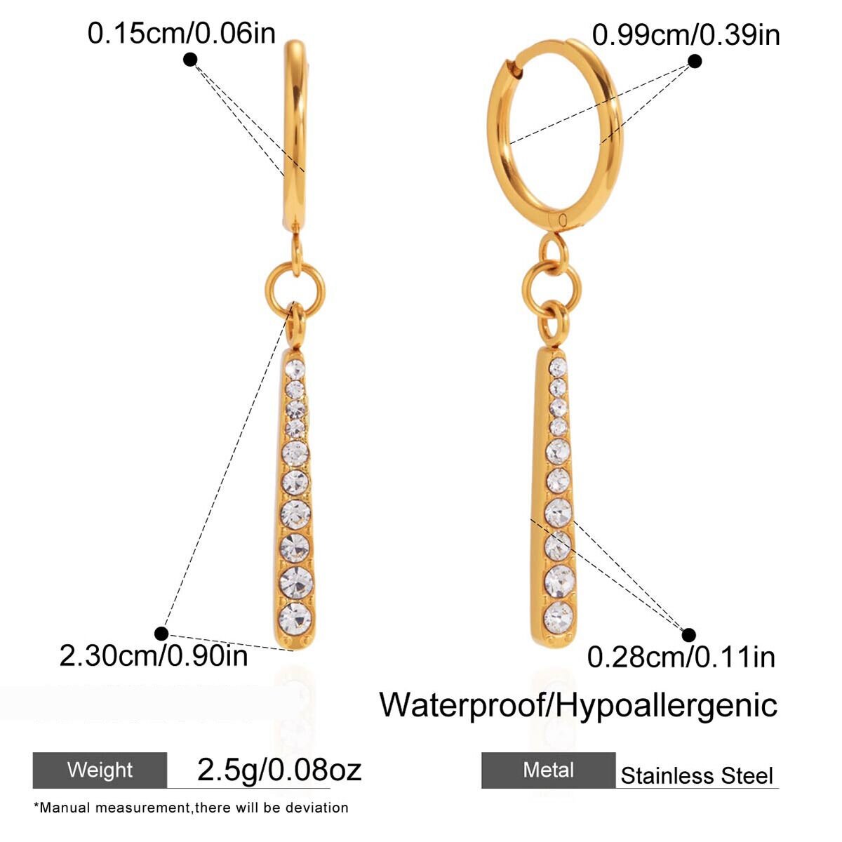 Lightweight Droplet Stainless Steel Waterproof&Anti-Tarnish Gold Color Women's Pendant Necklaces Picture2