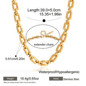 Minimalist Stainless Steel Waterproof&Anti-Tarnish Gold Color Women's Chain Necklaces h5 Picture2