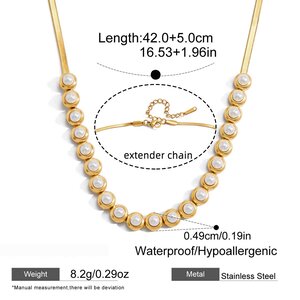 1 Stück Handgefertigte Perlenarmbänder Aus Edelstahl, Wasserdicht, Goldfarben, Für Damen h5 Bild2