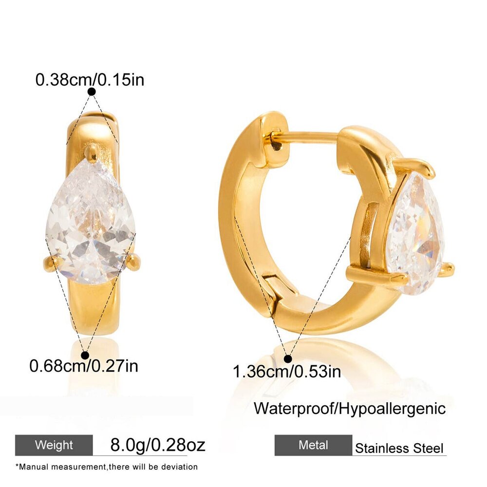 1 Pair Minimalist Solid Color Stainless Steel Waterproof Gold Color Women's Ear Cuffs