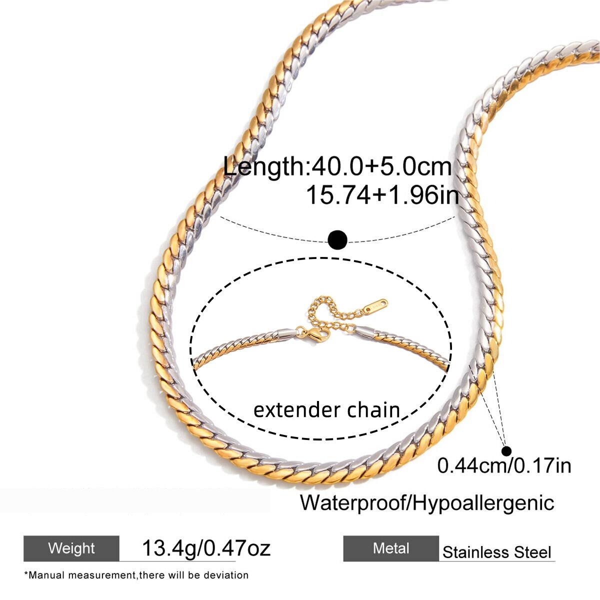 1 Piece Modern Mixed Gold&Silver Colors Stainless Steel Waterproof Women's Pendant Necklaces Picture2