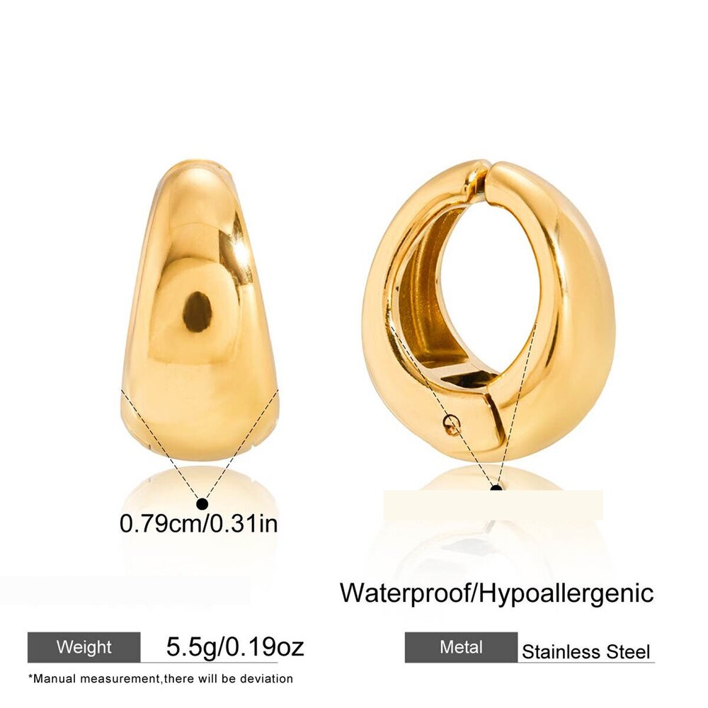 1 Pair Shining Droplet Tassel Stainless Steel Waterproof Gold Color Zircon Women's Dangle Earrings
