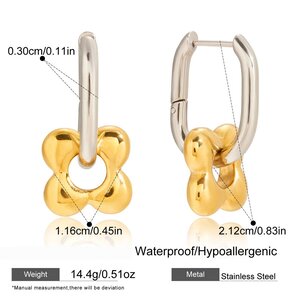 1 Pair Classic Mixed Colors Stainless Steel Waterproof Women's Drop Earrings h5 Picture2