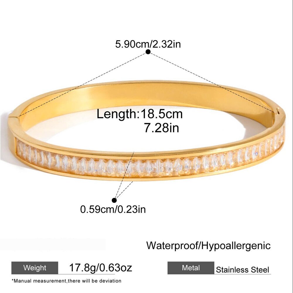 1 Stück Luxuriöse, Einfarbige, Wasserdichte Armreifen Aus Edelstahl In Goldfarbe Für Damen Bild2