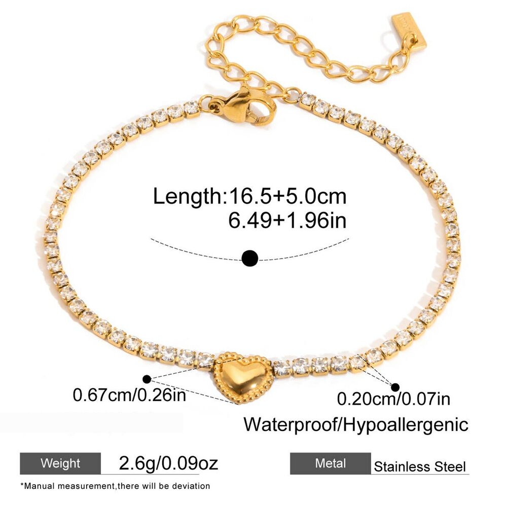 1 Piece Shining Bow Knot Stainless Steel Waterproof Gold Color Women's Charm Bracelets Picture2