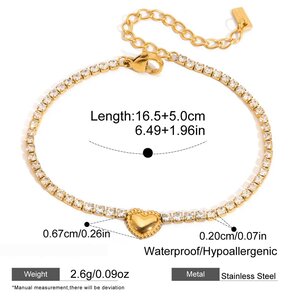 1 Piece Shining Bow Knot Stainless Steel Waterproof Gold Color Women's Charm Bracelets h5 Picture2