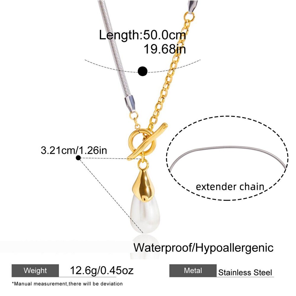 1 Piece Gorgeous Droplet Stainless Steel Waterproof Gold Color Women's Pendant Necklaces Picture2