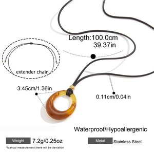 1 Piece Resin Circle Women's Long Necklaces h5 Picture2