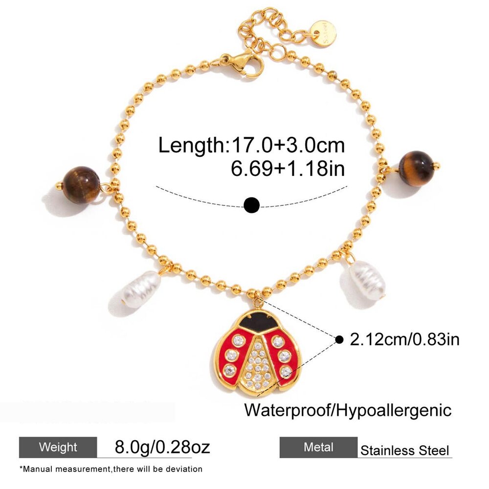 Vivid Beetle Stainless Steel Waterproof Gold Color Women's Jewelry Sets h5Picture2