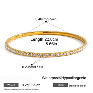 1 Piece Chic Circle Stainless Steel Waterproof Gold Color Women's Bangles h5 Picture2