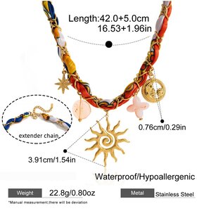 1 Stück Stilvolle, Wasserdichte Damen-Halskette Mit Sonnenanhänger Aus Edelstahl In Goldfarbe h5 Bild2