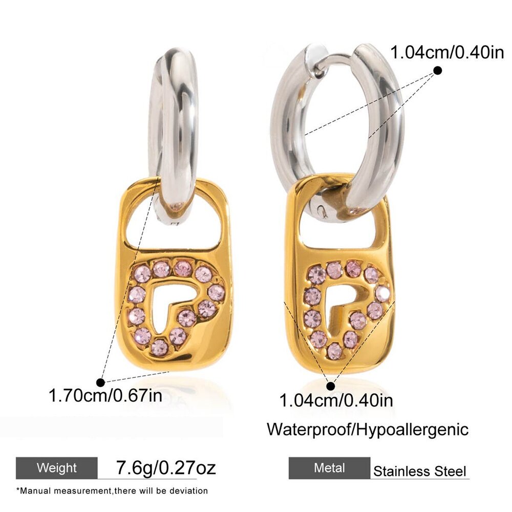 1 Pair Romantic Mixed Gold Color And Silver Colors Stainless Steel Waterproof Women's Drop Earrings Picture2