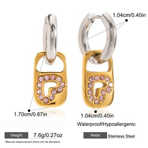 1 Pair Romantic Mixed Gold Color And Silver Colors Stainless Steel Waterproof Women's Drop Earrings h5 Picture2