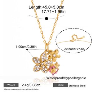 1 Piece Exquisite Flower Stainless Steel Waterproof Women's Pendant Necklaces h5 Picture2