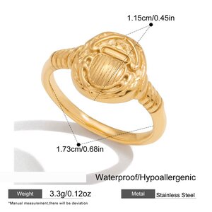 Delicate Beetle Stainless Steel Waterproof Gold Color Women's Jewelry Sets h5 Picture2