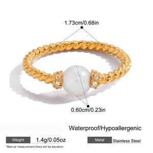 1 Piece Simple Circle Stainless Steel Waterproof Gold Color Minimalist Rings h5 Picture2