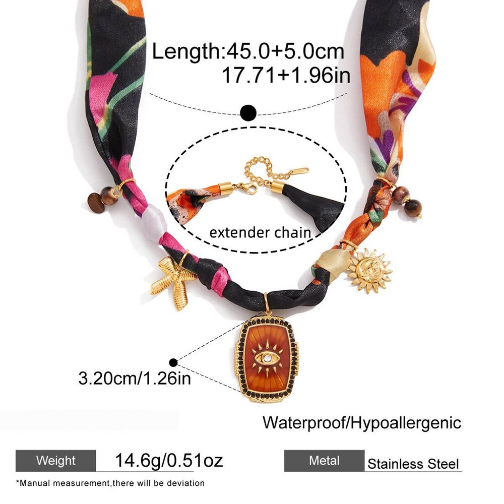 1 Piece Luxurious Devil's Eye Stainless Steel Waterproof Gold Color Natural Stone Women's Pendant Necklaces Picture2