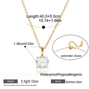 1 Stück Elegante, Wasserfeste Damen-Halskette Mit Blumenanhänger Aus Edelstahl In Goldfarbe Und Zirkonia h5