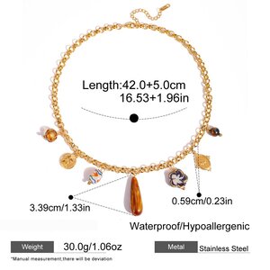 1 Piece Designable Droplet Stainless Steel Waterproof Gold Color Acrylic Women's Pendant Necklaces h5 Picture2