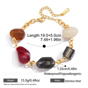 1 Piece Colorful Irregular Acrylic Stainless Steel Waterproof Gold Color Women's Charm Bracelets h5 Picture2
