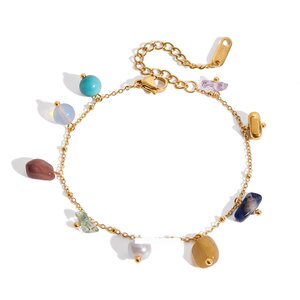 Classic Irregular Shape Natural Stone Stainless Steel Waterproof Women's Jewelry Sets h5