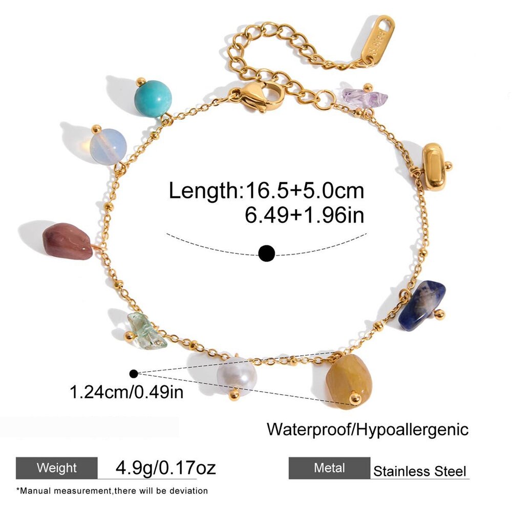 Classic Irregular Shape Natural Stone Stainless Steel Waterproof Women's Jewelry Sets h5Picture2