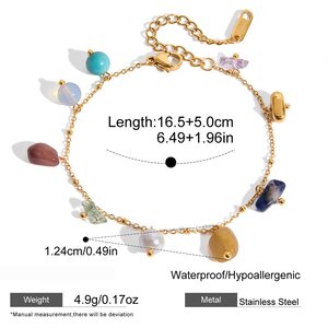 Classic Irregular Shape Natural Stone Stainless Steel Waterproof Women's Jewelry Sets h5 Picture2