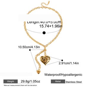 Sexy Leopard Print Stainless Steel Waterproof Gold Color Women's Jewelry Sets h5