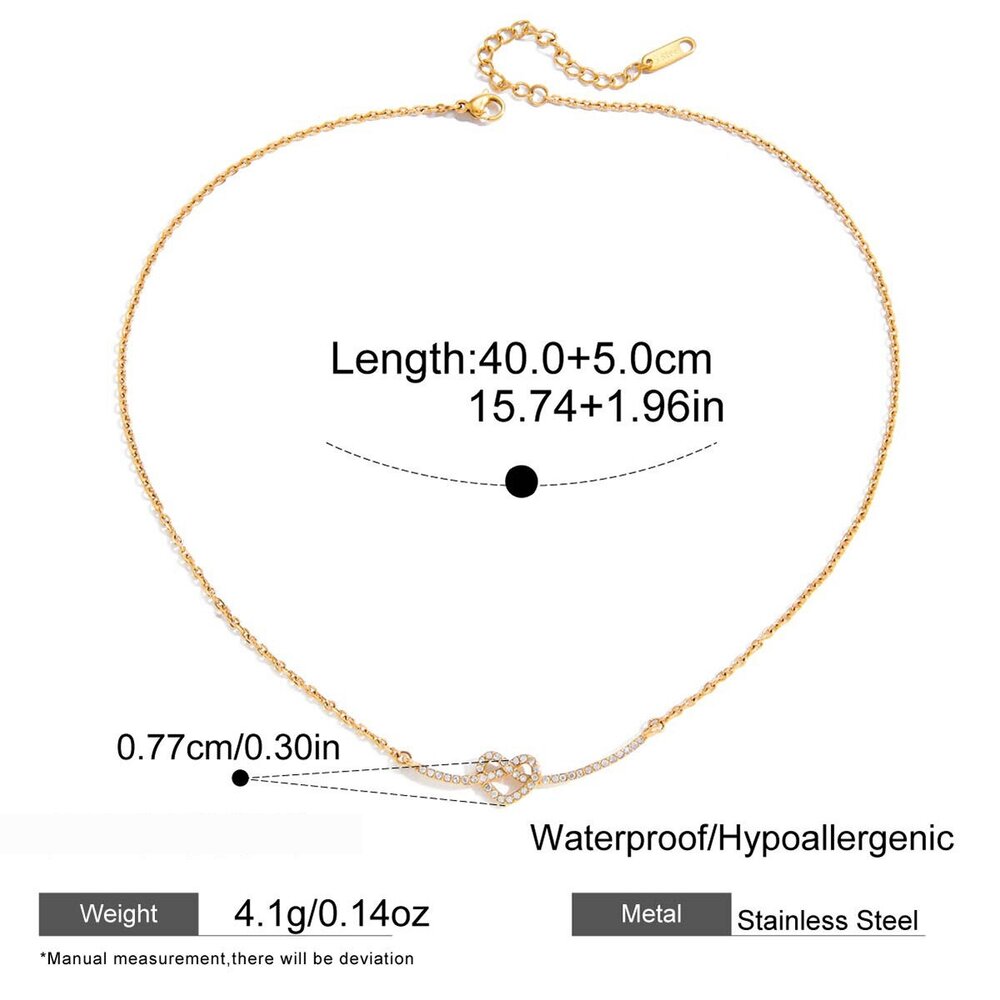 1 Piece Sophisticated Heart Stainless Steel Waterproof Gold Color Women's Pendant Necklaces Picture2