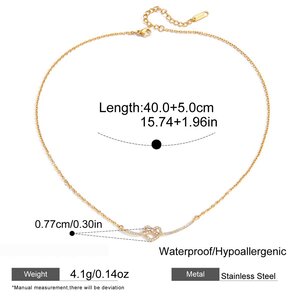 1 Piece Sophisticated Heart Stainless Steel Waterproof Gold Color Women's Pendant Necklaces h5 Picture2