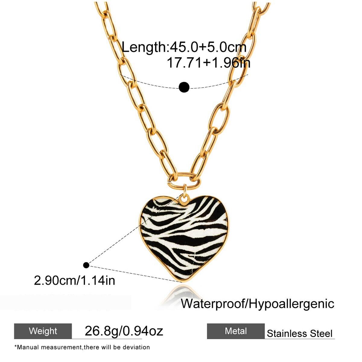 Sexy Zebra-Stripe Stainless Steel Waterproof Gold Color Women's Jewelry Sets Picture2