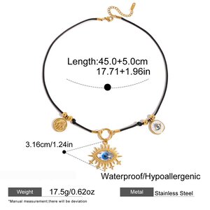 1 Piece Designable Devil's Eye Stainless Steel Waterproof Gold Color Women's Pendant Necklaces h5 Picture2