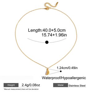 1 Piece Cute Croissant Stainless Steel Waterproof Gold Color Women's Pendant Necklaces h5 Picture2