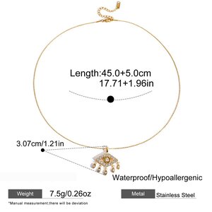 1 Pezzo Di Collana Con Ciondolo Da Donna In Zircone Color Oro Impermeabile In Acciaio Inossidabile Con Occhio Del Diavolo Opulento h5 Immagine2