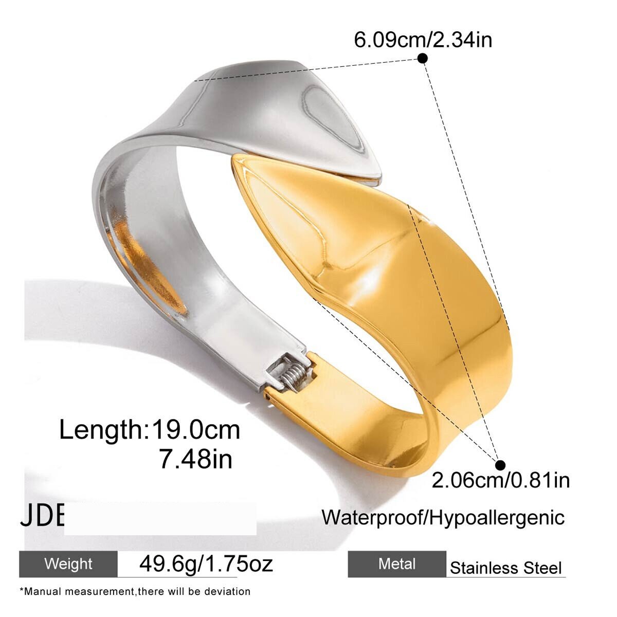 1 Piece Mixed Gold&Silver Colors Stainless Steel Waterproof Women's Bangles Picture2