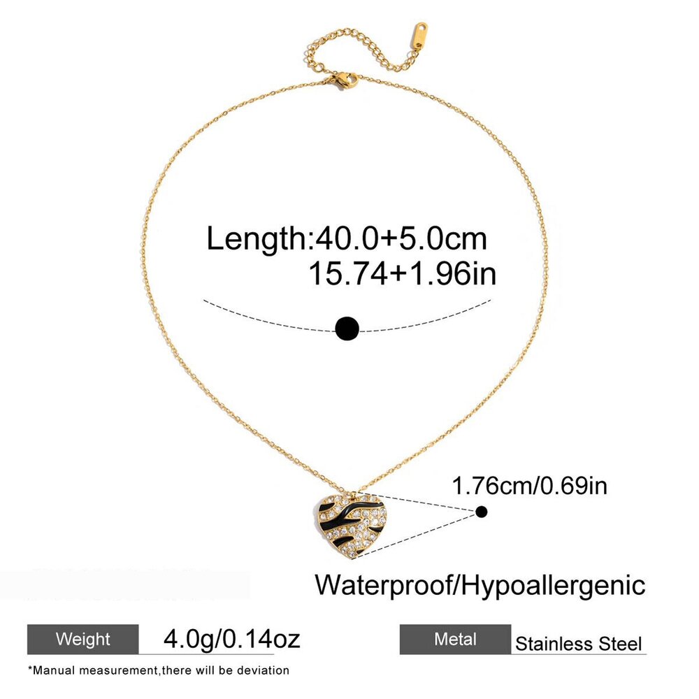 1 Stück Stilvolle, Herzförmige Damen-Halskette Aus Wasserdichtem Edelstahl In Goldfarbe h5Bild2