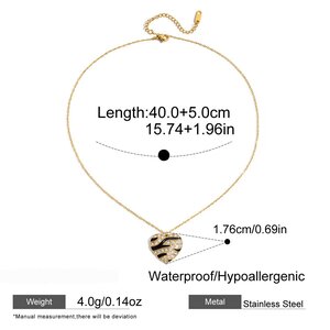 1 Stück Stilvolle, Herzförmige Damen-Halskette Aus Wasserdichtem Edelstahl In Goldfarbe h5 Bild2