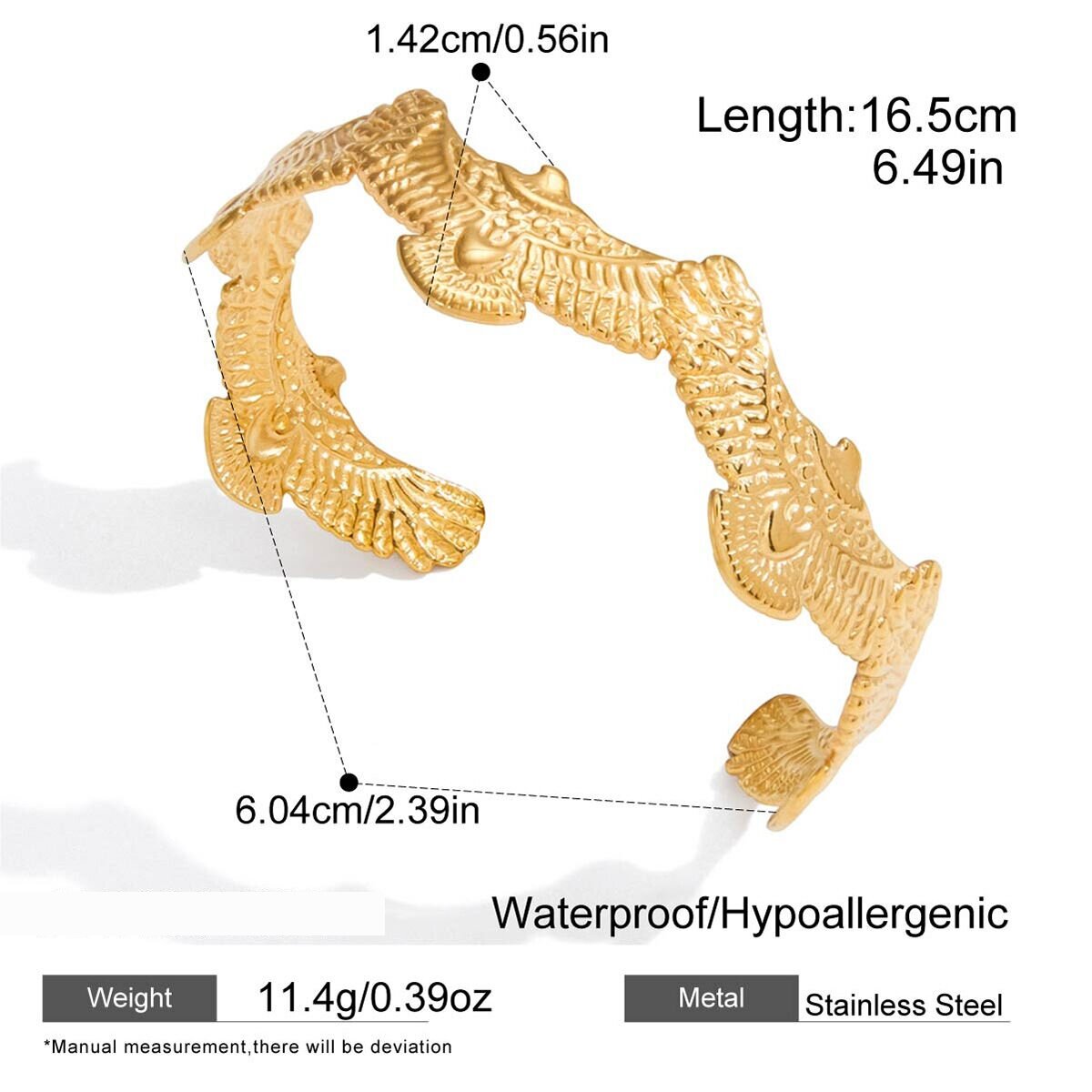 1 Stuk Glanzende Duif Roestvrijstalen Waterdichte Gouden Damesarmband h5 Afbeelding2