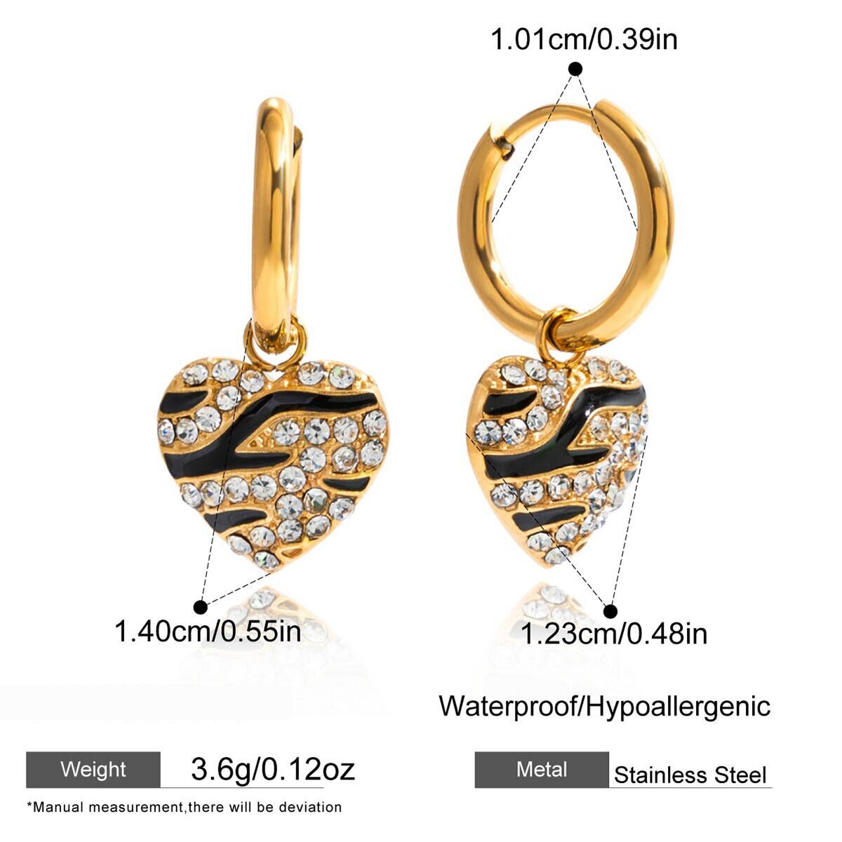 1 Pair Romantic Leopard Print Stainless Steel Waterproof Gold Color Women's Drop Earrings h5 Picture2
